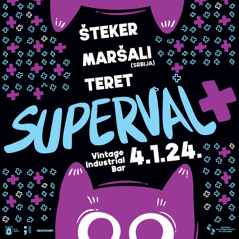 Drugo izdanje Supervala+, koncerta školskih bendova iz Hrvatske i drugih zemalja, održat će se 4. 1. 2024. u Vintage Industrial Baru