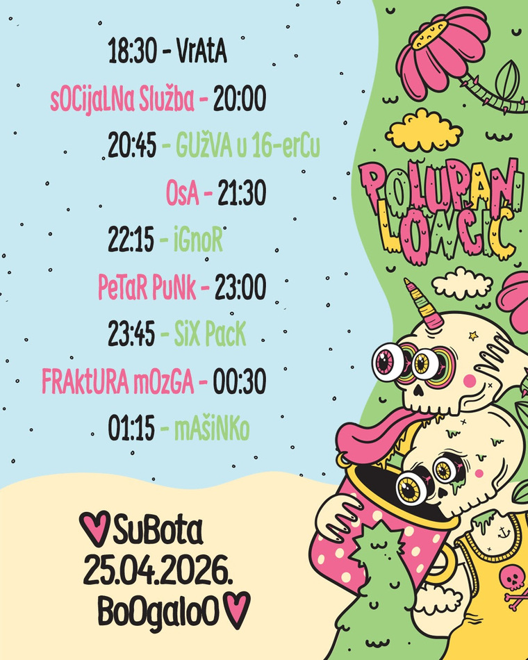 Polupani Lončić objavio satnicu - Sedam i pol sati punk rocka