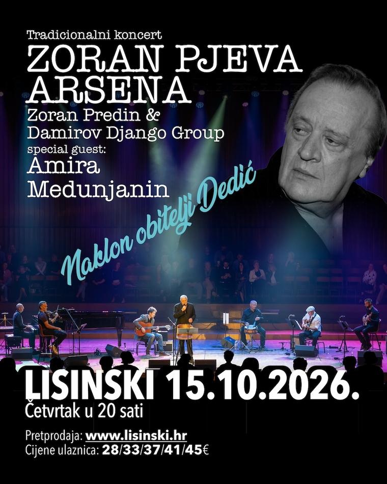 „Zoran pjeva Arsena“ - tradicionalni koncert ponovno u Lisinskom