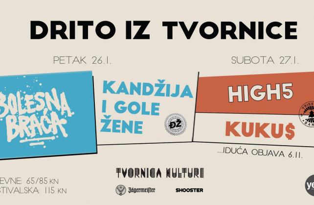 Bolesna braća i KUKU$ novi izvođači festivala Drito iz Tvornice