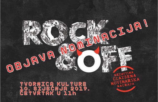 Objavljene nominacije prve nezavisne glazbene novinarske nagrade Rock&Off